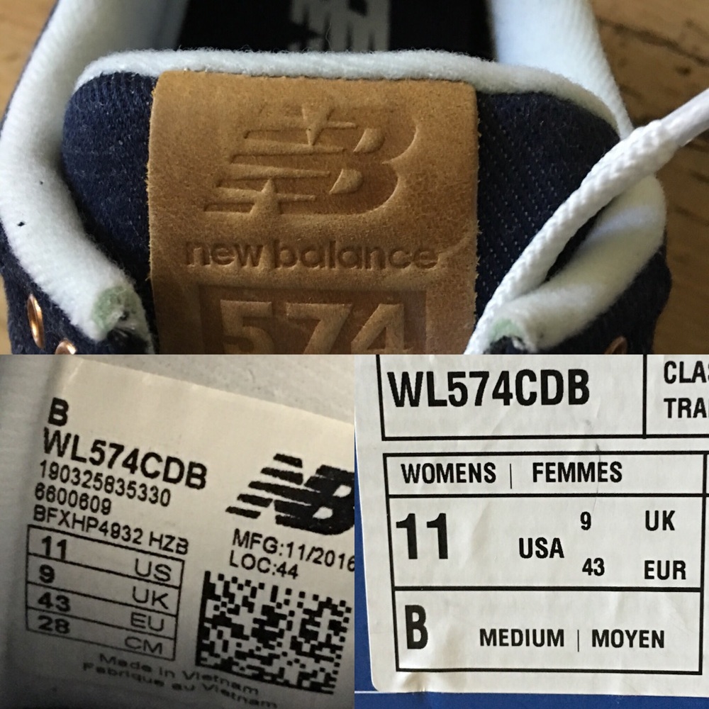 NWB New Balance Classic 574 Denim Leather Sneaker - Picture 8 of 8